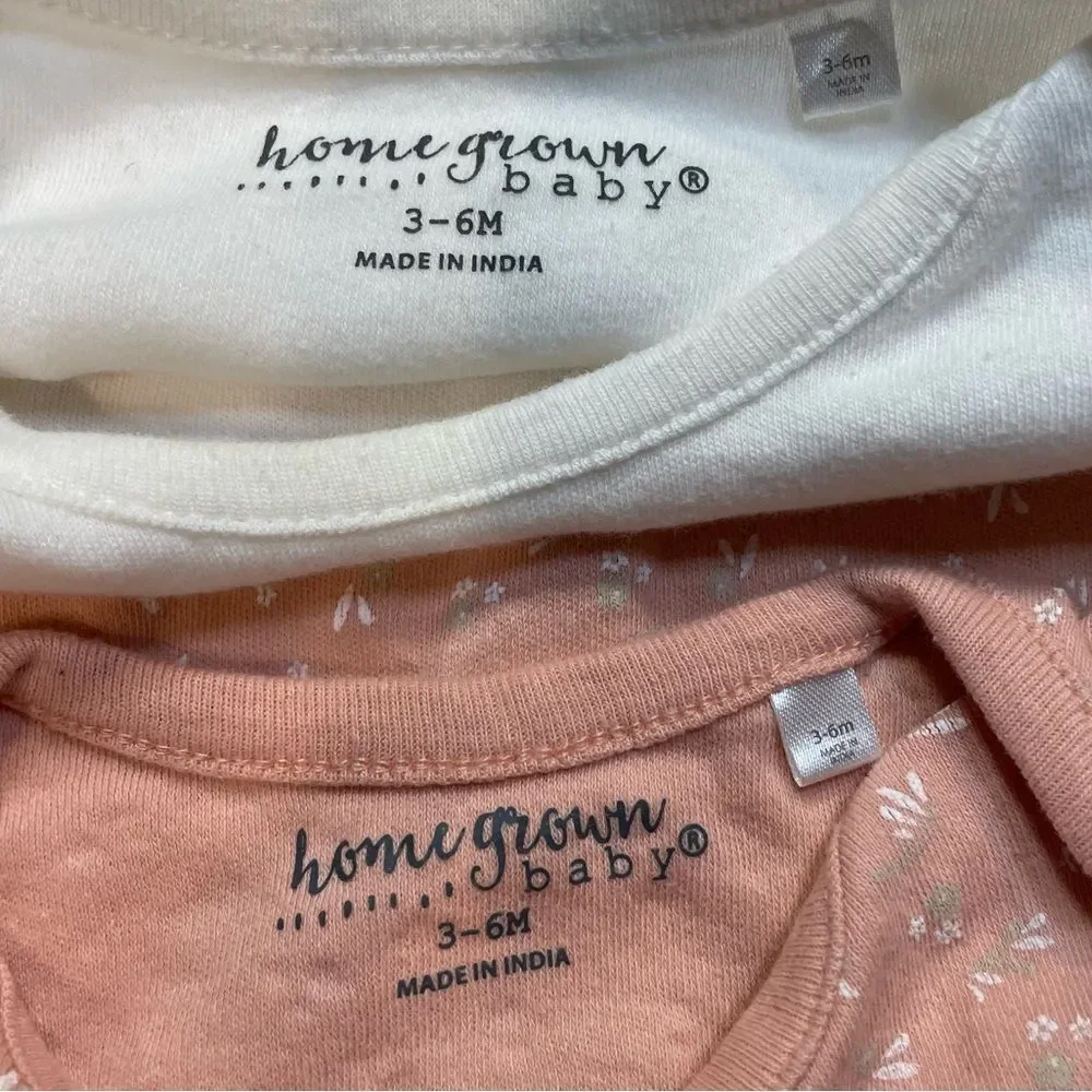 5 for $25🔥Homegrown‎ Baby Set of 2 Snap Bottom Tops Baby Size 3-6 Months